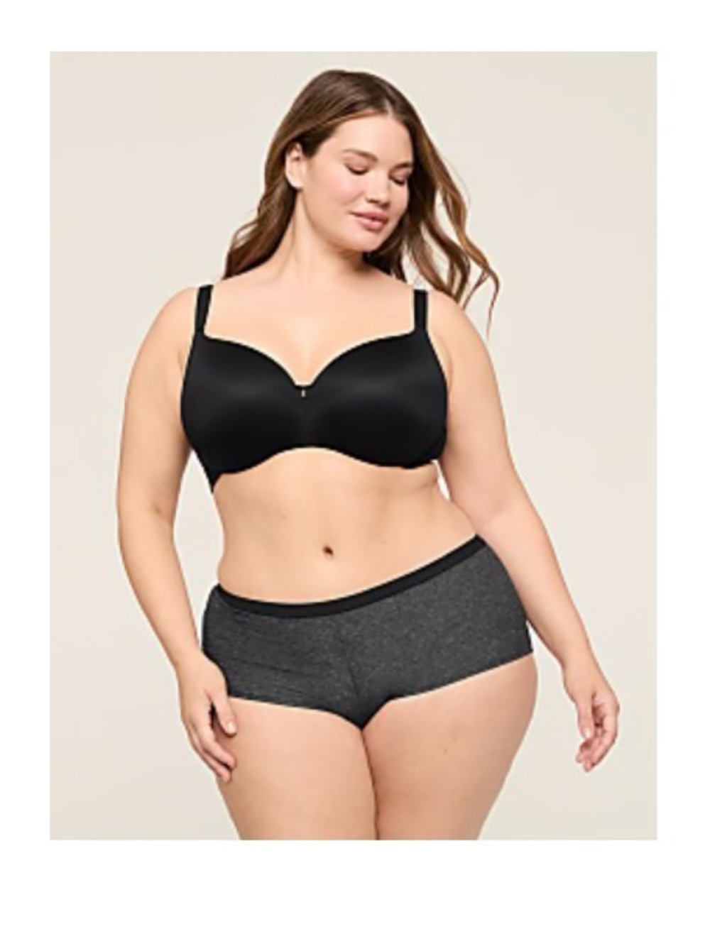 Cacique Invisible Backsmoother Lightly Lined Balconette Bra 38DD Black